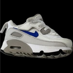 Nike Air Max 90 Sneakers EasyOn Kids Toddler Sneakers White Racer Blue Sz 5C